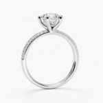 Single Row Six-Prong Moissanite Ring - Image 3