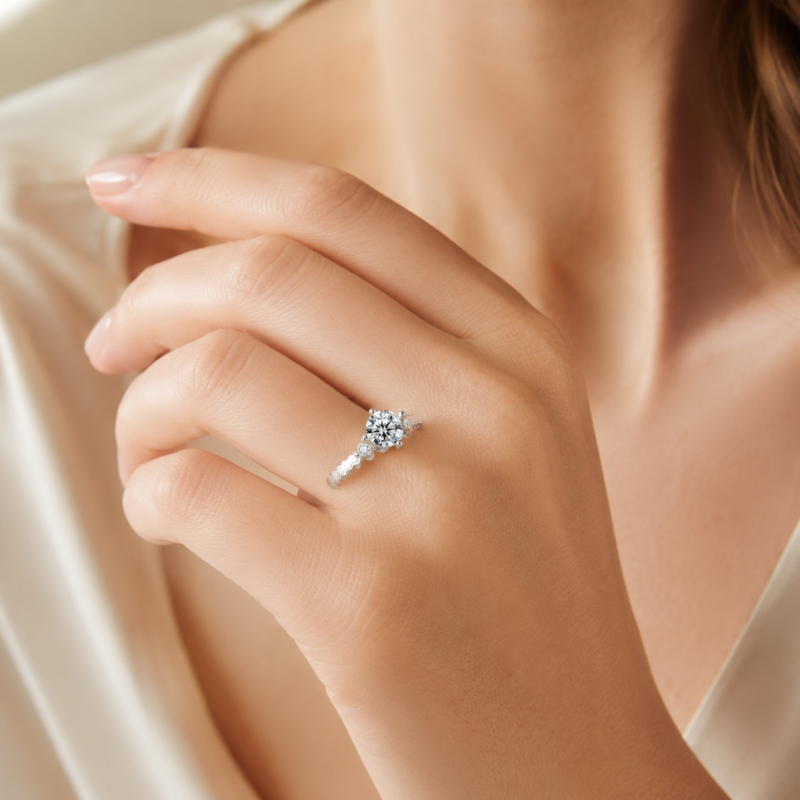 Honeycomb Moissanite Ring second image