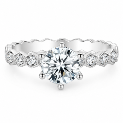 Honeycomb Moissanite Ring