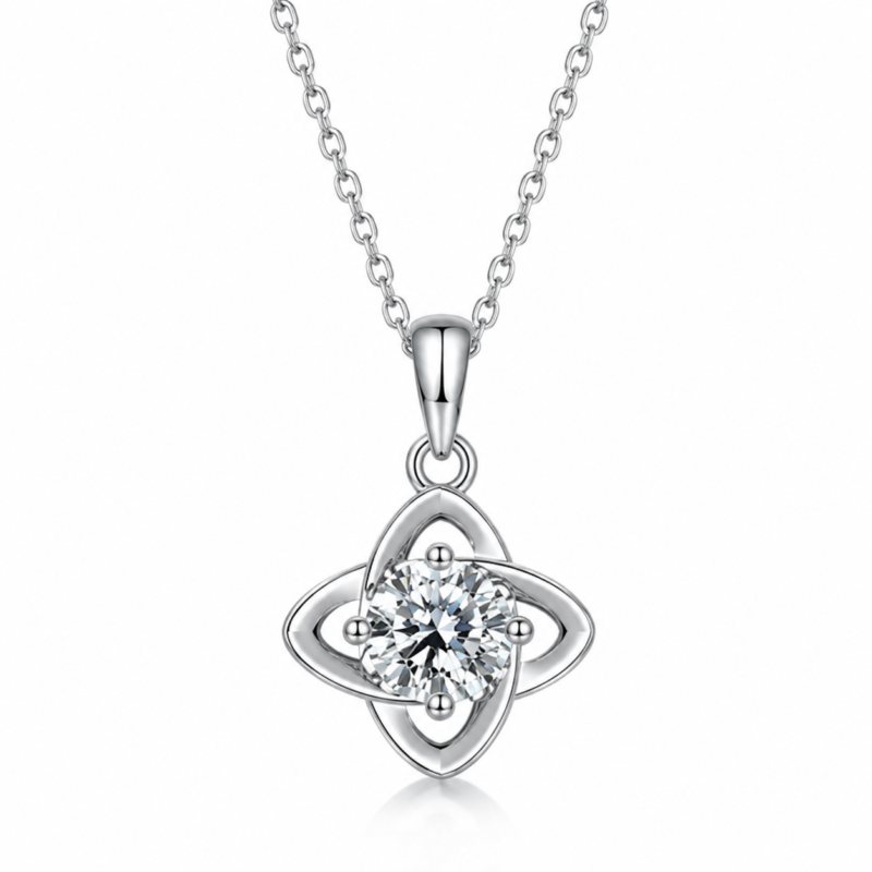 Lucky Clover Moissanite Necklace