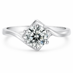 Six-Prong Twist Moissanite Ring