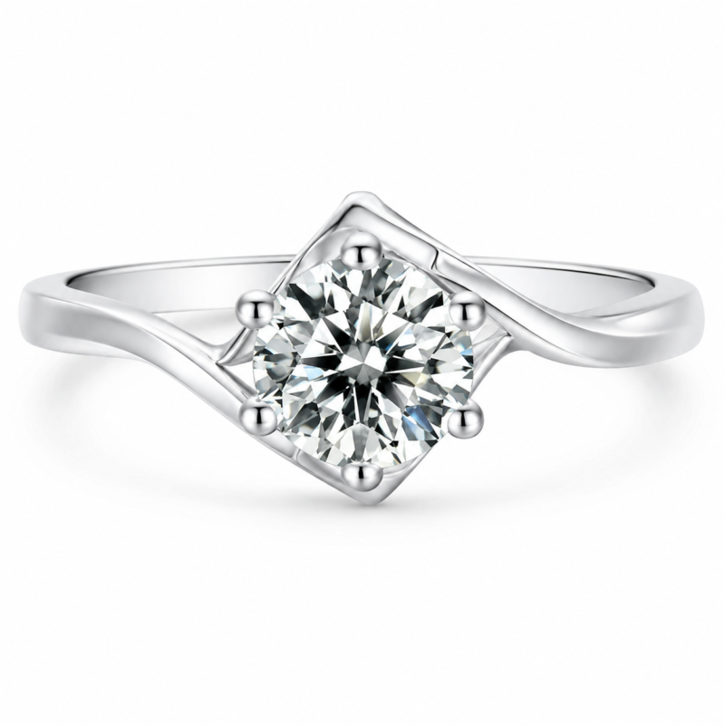 Six-Prong Twist Moissanite Ring