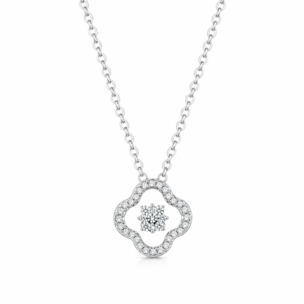 Dancing Clover Moissanite Necklace
