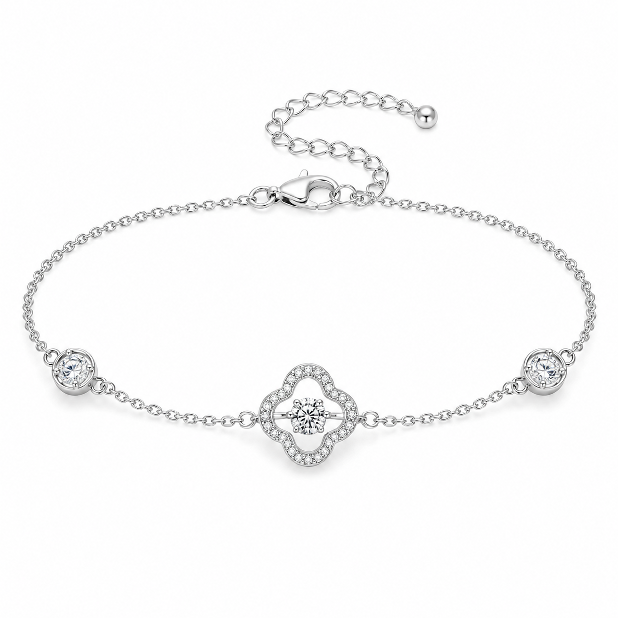 ChatGPT Image 2026年6月29日 21_47_57 (5) Clover Shine Silver Bracelet - Image 1