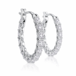 Elegant Diamond Hoop Earrings for Women | Sunshine Jewelry - Image 3