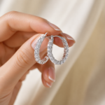 Elegant Diamond Hoop Earrings for Women | Sunshine Jewelry - Image 6