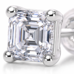 Asscher Cut Diamond Stud Earrings in White Gold | Sunshine Jewelry - Image 4