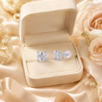 Asscher Cut Diamond Stud Earrings in White Gold | Sunshine Jewelry - Image 6