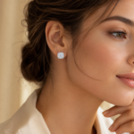 Radiant Glow Square Halo Stud Earrings – Everyday Elegance - Image 2