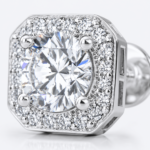Radiant Glow Square Halo Stud Earrings – Everyday Elegance - Image 3