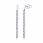 Pavé Bar Drop Earrings in Sterling Silver | Sunshine Jewelry