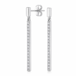 Pavé Bar Drop Earrings in Sterling Silver | Sunshine Jewelry - Image 3