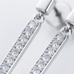 Pavé Bar Drop Earrings in Sterling Silver | Sunshine Jewelry - Image 4