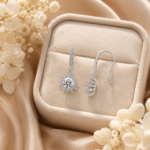 Floral Halo Dangle Earrings in Sterling Silver | Sunshine Jewelry – Image 6