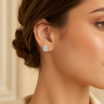 Radiant Oval Halo Stud Earrings – Timeless Everyday Elegance - Image 2