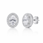 Radiant Oval Halo Stud Earrings – Timeless Everyday Elegance