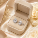 Radiant Oval Halo Stud Earrings – Timeless Everyday Elegance - Image 6