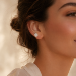 Quatrefoil Pavé Stud Earrings in Sterling Silver | Sunshine Jewelry - Image 2