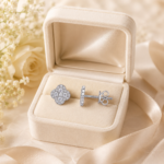 Quatrefoil Pavé Stud Earrings in Sterling Silver | Sunshine Jewelry - Image 6