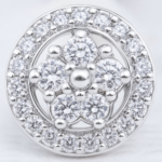 Double Halo Round Cut Stud Earrings in Sterling Silver | Sunshine Jewelry - Image 5