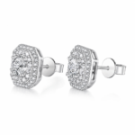 Radiant Octagon Halo Stud Earrings – Timeless Everyday Sparkle - Image 3