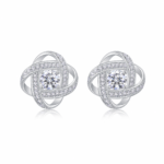 Radiant Infinity Knot Stud Earrings – Elegant Everyday Sparkle - Image 3