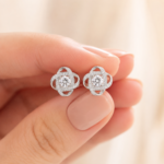 Radiant Infinity Knot Stud Earrings – Elegant Everyday Sparkle - Image 5