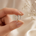 Radiant Circle Huggie Earrings – Everyday Sparkle & Elegance - Image 5