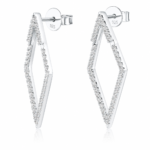Radiant Diamond Frame Earrings - Modern Elegance in Every Moment - Image 3