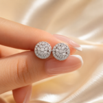 Radiant Pavé Cluster Stud Earrings – Timeless Everyday Sparkle - Image 5