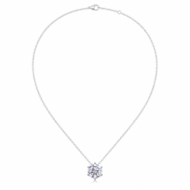 Classic Six-Prong Moissanite Necklace – N13176-65