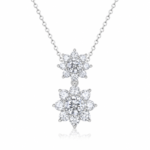 Radiant Double Snowflake Necklace – Timeless Sparkle for Every Moment