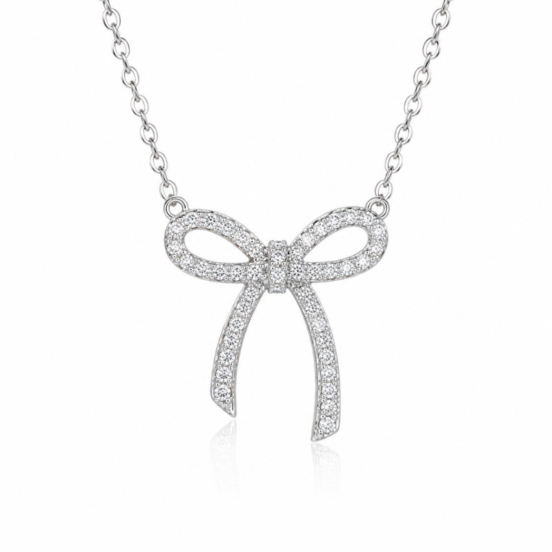 Radiant Bow Necklace – Timeless Elegance with a Sparkling Touch