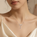 Radiant Bow Drop Necklace - Image 2