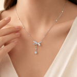 Radiant Bow Drop Necklace - Image 5