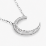 Radiant Crescent Moon Necklace – Timeless Sparkle for Every Moment - Image 3