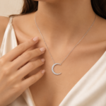 Radiant Crescent Moon Necklace – Timeless Sparkle for Every Moment - Image 5