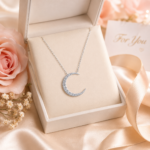Radiant Crescent Moon Necklace – Timeless Sparkle for Every Moment - Image 6