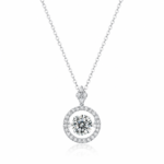 Radiant Halo Circle Necklace – Timeless Sparkle for Every Moment