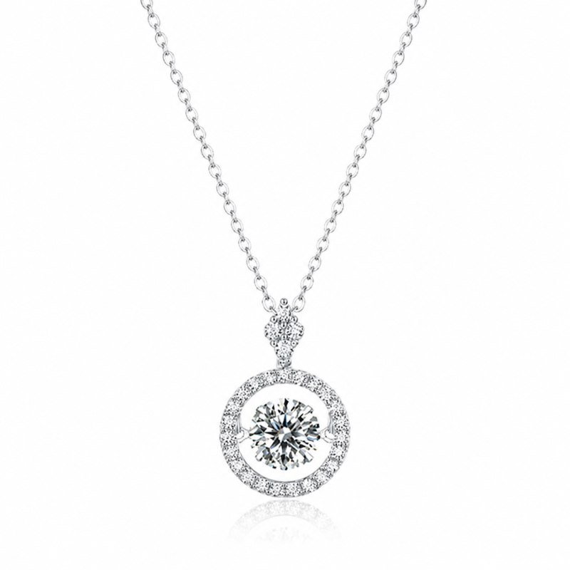 Radiant Halo Circle Necklace – Timeless Sparkle for Every Moment