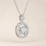 Radiant Halo Circle Necklace – Timeless Sparkle for Every Moment - Image 3