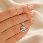 Radiant Halo Circle Necklace – Timeless Sparkle for Every Moment - Image 5