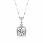 Radiant Cushion Halo Necklace – Timeless Sparkle for Every Moment