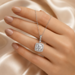 Radiant Cushion Halo Necklace – Timeless Sparkle for Every Moment - Image 4