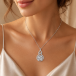 Radiant Twist Halo Necklace – Timeless Sparkle for Every Moment - Image 2