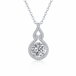 Radiant Twist Halo Necklace – Timeless Sparkle for Every Moment