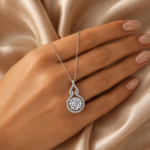 Radiant Twist Halo Necklace – Timeless Sparkle for Every Moment - Image 5
