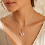 Radiant Teardrop Halo Necklace – Timeless Elegance for Every Moment - Image 2