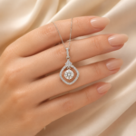 Radiant Teardrop Halo Necklace – Timeless Elegance for Every Moment - Image 5