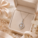 Radiant Teardrop Halo Necklace – Timeless Elegance for Every Moment - Image 6